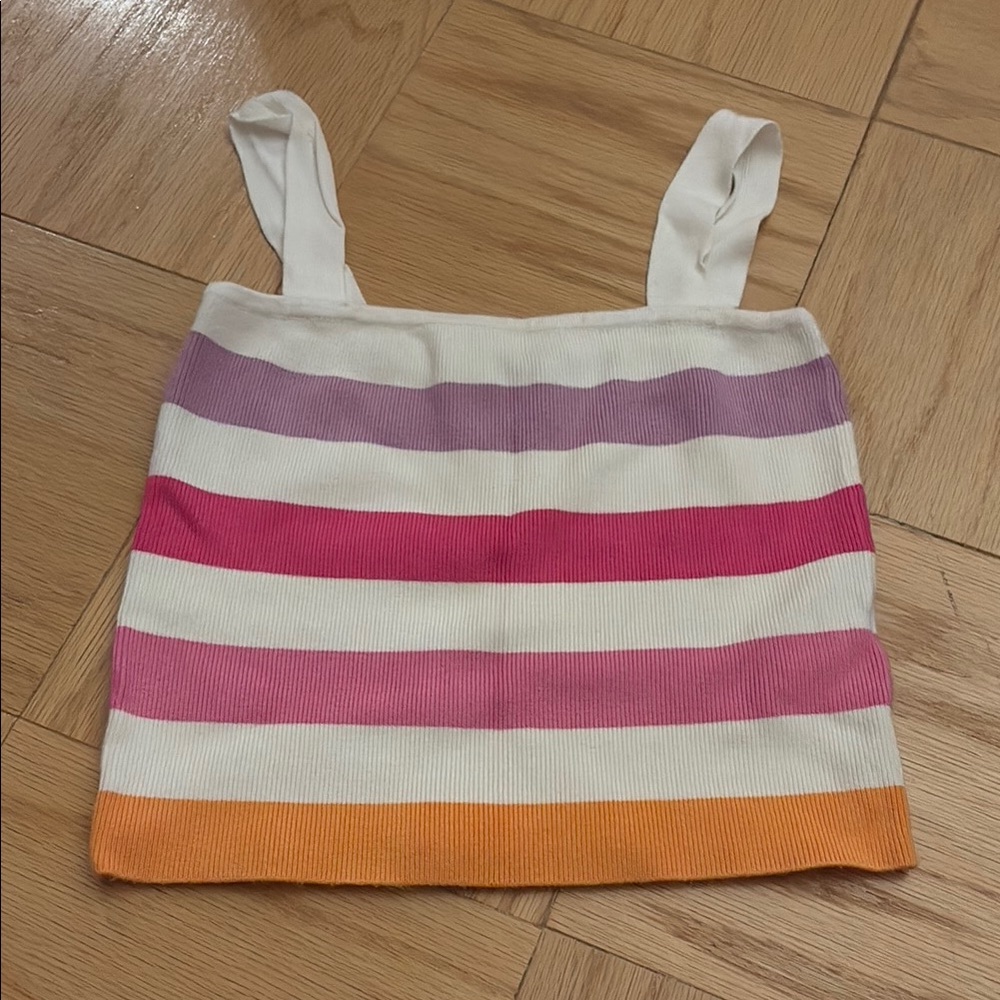 Colorful Striped Cropped Tank Top